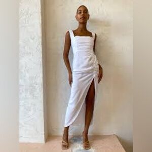 Rumer Estelle dress white linen sz L new with tags